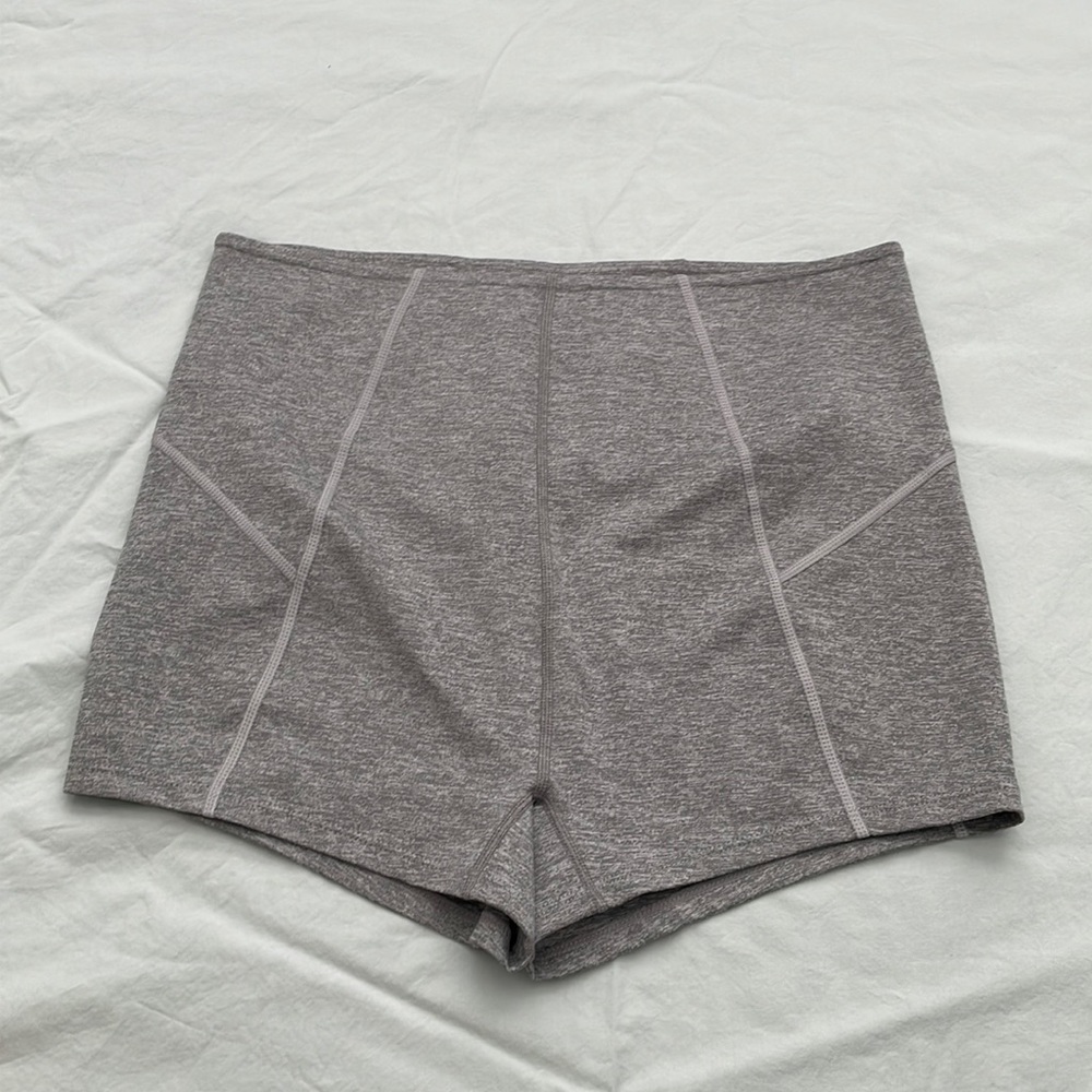 Free People High Rise Bike Short in Heather Grey